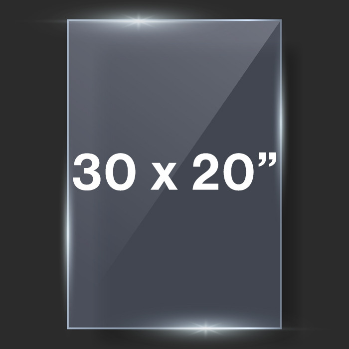 30x20" Clear Styrene Plastic Glass