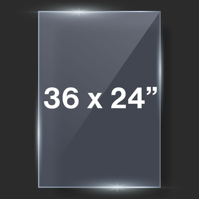 36x24" Clear Styrene Plastic Glass