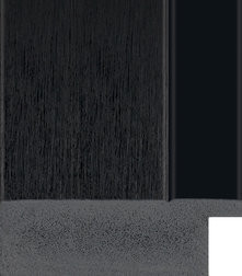 78mm Brushed black Polcore picture frame moulding with smooth matt black inside edge.