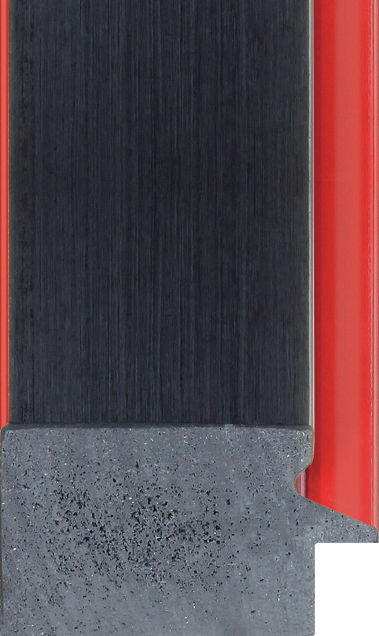 Paramount 53mm Brushed Black with Gloss Red Slip Polcore Moulding