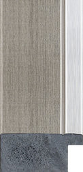 43mm Brushed gunmetal poster frame moulding with bright silver inner edge.
