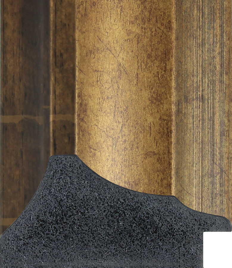 77mm scoop profile antique gold Polcore picture frame moulding.