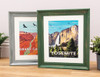 Framed travel posters