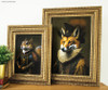 Old gold ornate picture frames with fox artwork