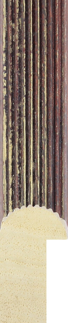 Dorica 19mm Red with Gold Distressing Deep Rebate Wood Moulding