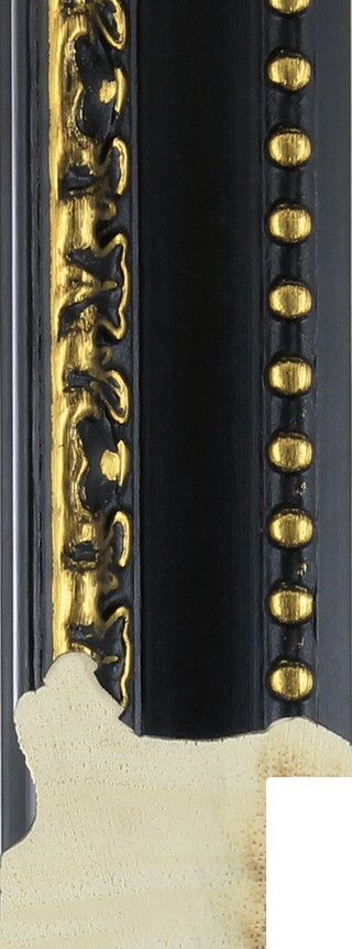 Latina 33mm Black Gold Ornate  Wood Moulding