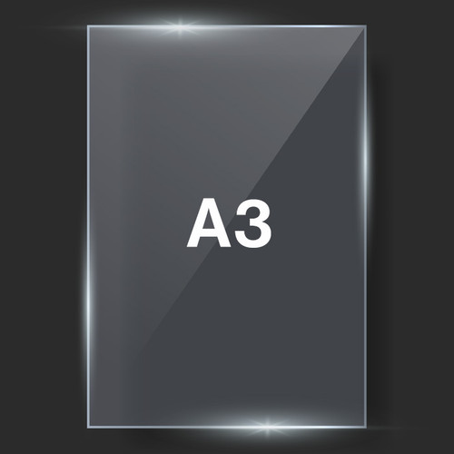 A3 size clear glass