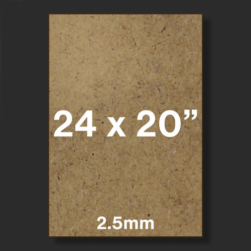 24x20" MDF Board with dimensions in white text