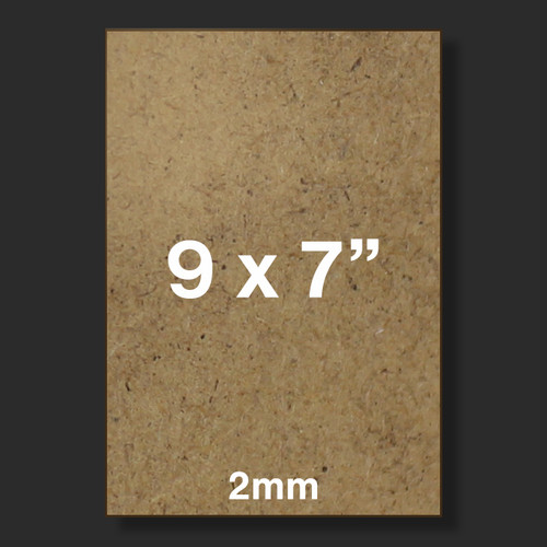 MDF board with 9 x 7" size showing