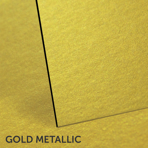 Gold mountboard with a black core sample
