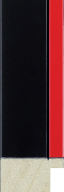 Matt black frame moulding with a sports red inner edge
