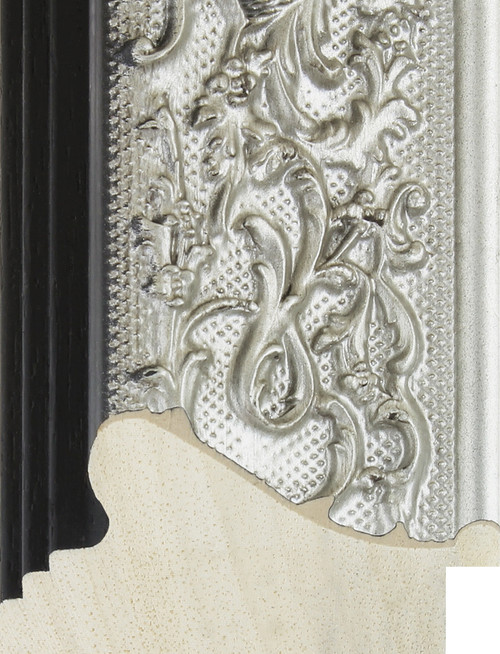 Versailles 68mm Matt Silver Ornate Wood Moulding