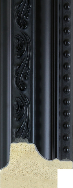 Small ornate black frame moulding sample