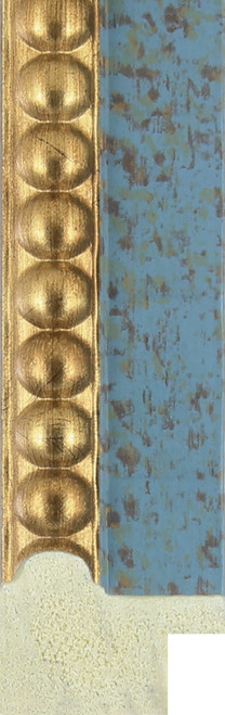 Boboli 28mm Turquoise Scallop Gold Beaded Edge Polcore Moulding