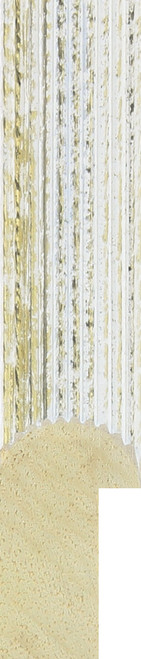 Dorica 19mm White with Gold Distressing Deep Rebate Wood Moulding