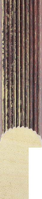 Dark red fluted style frame moulding sample