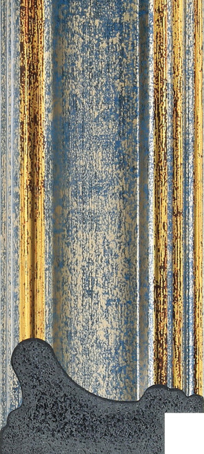 Cassis 40mm Distressed Gold and Blue Basics Polcore Moulding