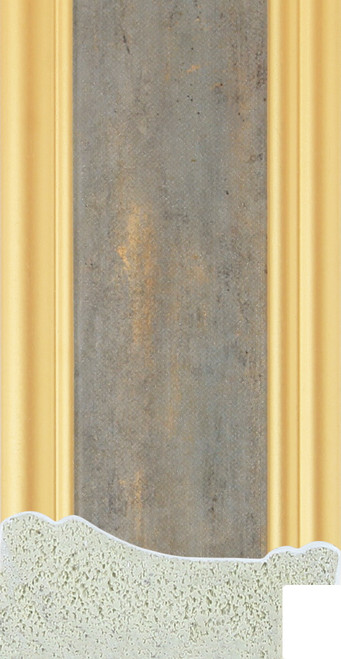 Mottled bronze coloured Polcore frame moulding with gold edges.