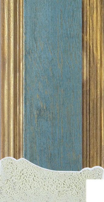 46x20mm Turquoise Cornwall Polcore Frame Moulding With Antique Gold Edges.