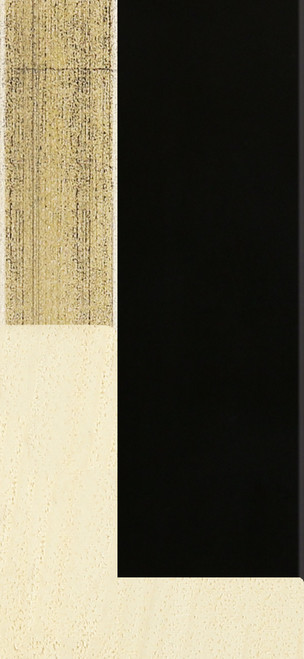Deep canvas tray frame moulding with distressed gold top edge