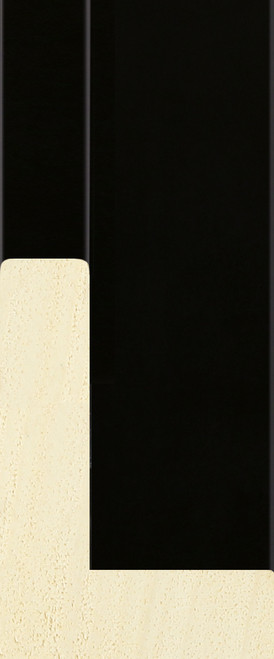 L Shape 12mm Matt Black Wood Moulding