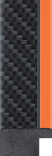 30mm Carbon fibre photo frame moulding with papaya orange inner edge for motorsport photos
