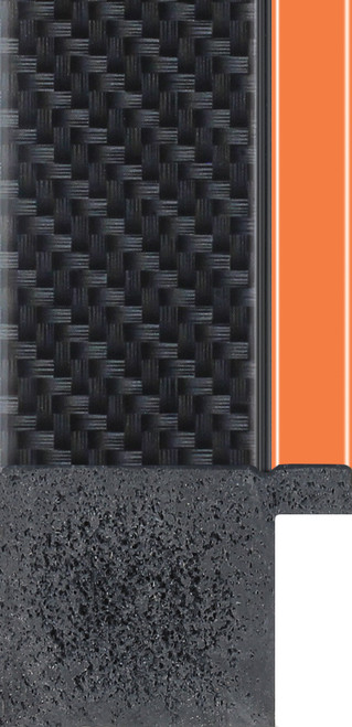 43mm Carbon fibre effect with papaya edge memorabilia frame for motorsport items