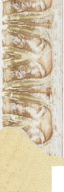 Zari 30mm White Ornate with Gold Distressing Wood Moulding