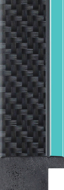 30mm Carbon fibre effect with  turquoise edge photo frame moulding for car fans.