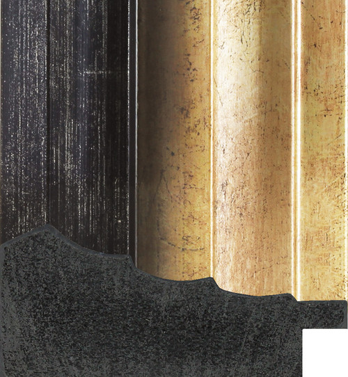Art deco style 82mm Champagne and Black Polcore Picture Frame  Moulding