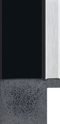Matt Black picture frame moulding with a silver edge used for memorabilia