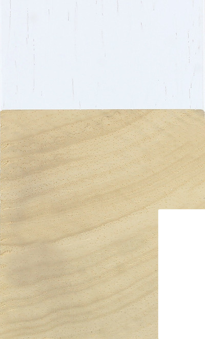 Flat Cube 54mm White Woodgrain Wood Moulding