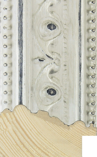 Washed silver ornate 55mm picture frame moulding