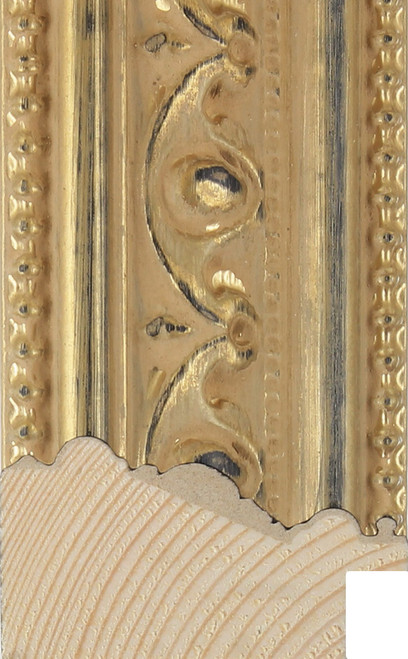 Dusty washed ornate gold picture frame moulding