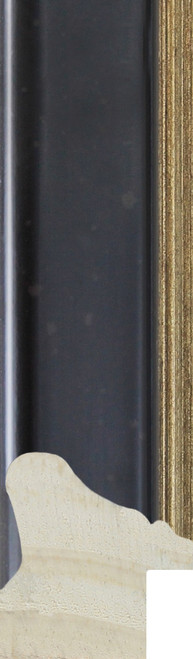Traditional ebony black slim moulding with antique gold inner edge
