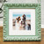 Collie dog on beach photo framed in ornate green frame
