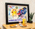 Kadinsky modern art canvas in black wooden frame