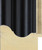 74mm Wide matt black scoop frame moulding with antique gold edge