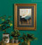 Beautiful artwork with birds framed in an ornate gold frame on a green wall