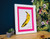 Andy Warhol Banana print with neon mount
