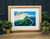 Mountain art print in 50mm gold frame with light coloured mount.