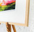 Close up of oak framed print corner.
