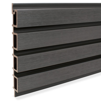 219mm Grey Composite Slatted Cladding | Husqui®
