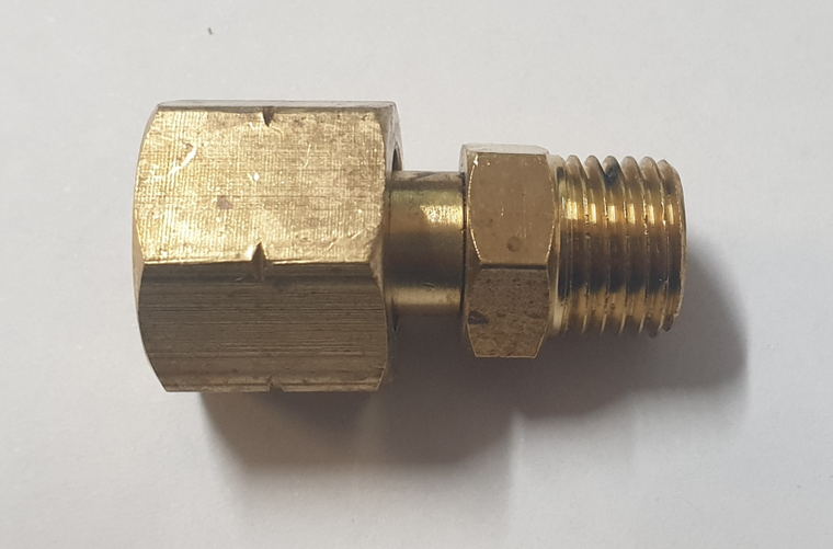 3/8" BSP LH cylinder to 1/4" BSP male Straight Fitting