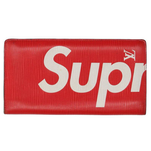 Supreme Louis Vuitton 7AW LV PF BRAZZA Epi Leather Brother Wallet Wallet (Red)