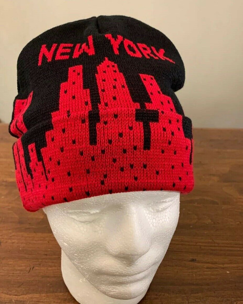 Supreme New York Skyline Beanie - Black/Red (SS20 Week 1)