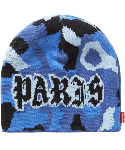 Supreme Paris Camo Beanie Blue Camo FW20 Week 3 – Limited Edition Streetwear Hat