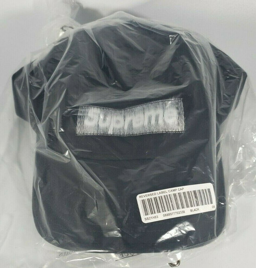 Supreme Reversed Label Camp Cap Black – SS21 Week 11 Authentic