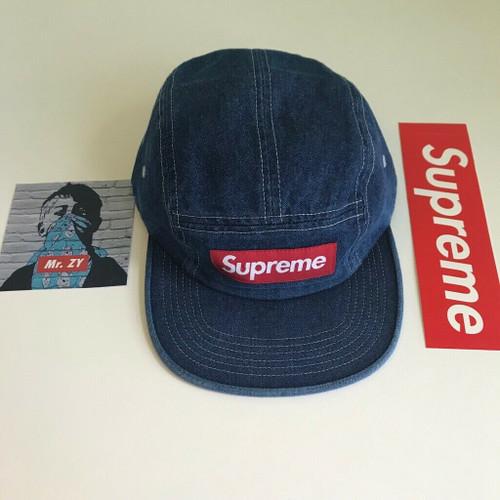 Supreme SS19 Washed Chino Twill Camp Cap - Denim Box Logo Hat