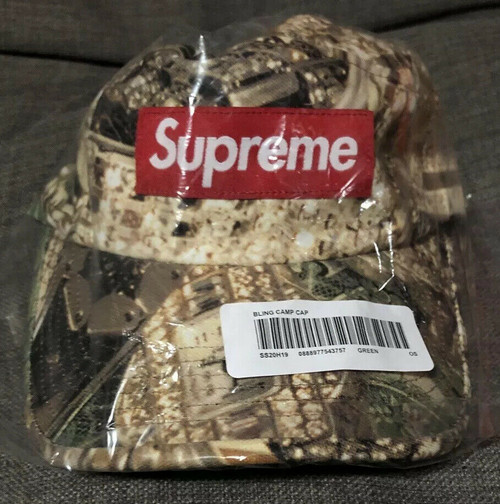 Supreme Bling Camp Cap - Green Camo
